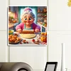 Diamond Painting-DIY Full Round Drill Cooking Grandma(40*40 CM)