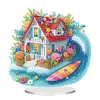 >SALE<Acrylic 2D Flat Beach House DIY Table Top Diamond Painting Ornament Kits