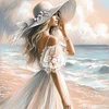 Diamond Painting-DIY Full Round Drill Beach Girl