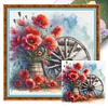Cartwheel Poppy-18CT Stamped Cross Stitch 25*25cm/9.84*9.84in