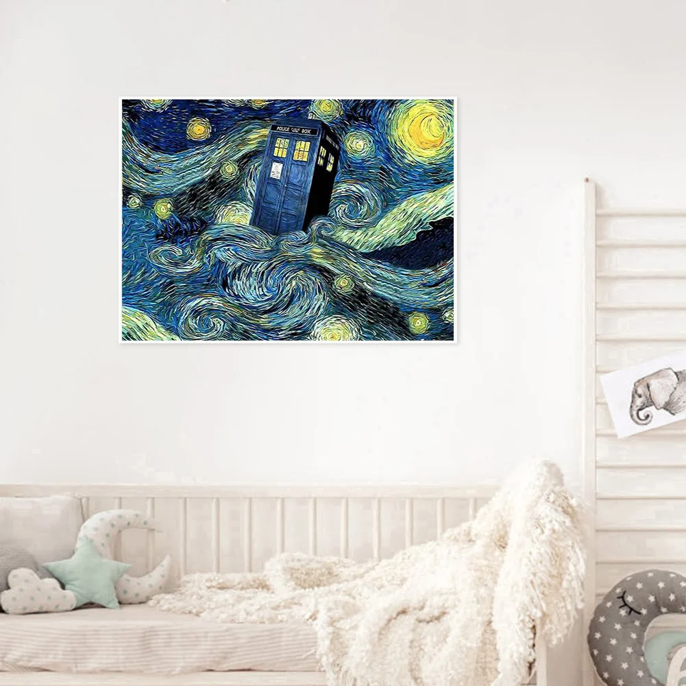 14CT Full Stamped Cross Stitch - Star Booth(Canvas|40*50CM)