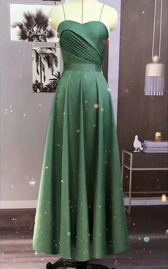 Grün trägerloses Schatz Brautjungfernkleid PD0315 Lunass