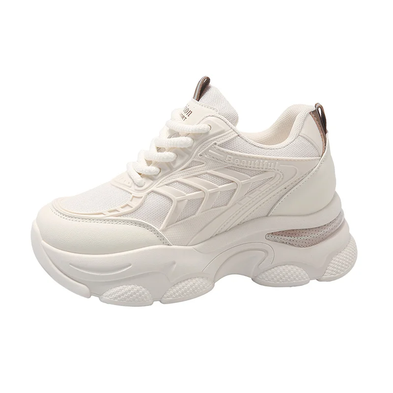 Breakj Breakj Heightening Women's Single Shoes 2025 Spring New Breathable Old Shoes Thick Sole Mesh Small Sports Casual Shoes