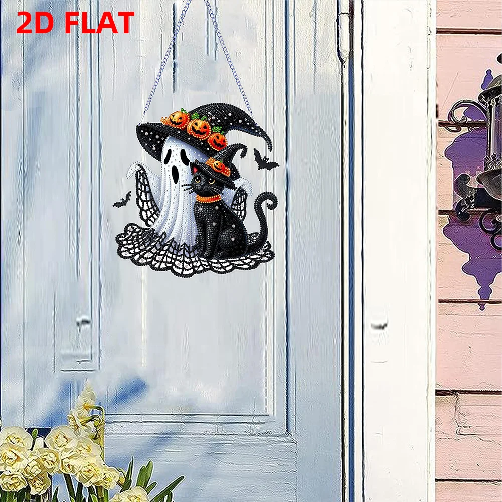 Halloween Ghost Theme 2D Flat DIY Diamond Art Pendant Home Wall Decoration Craft