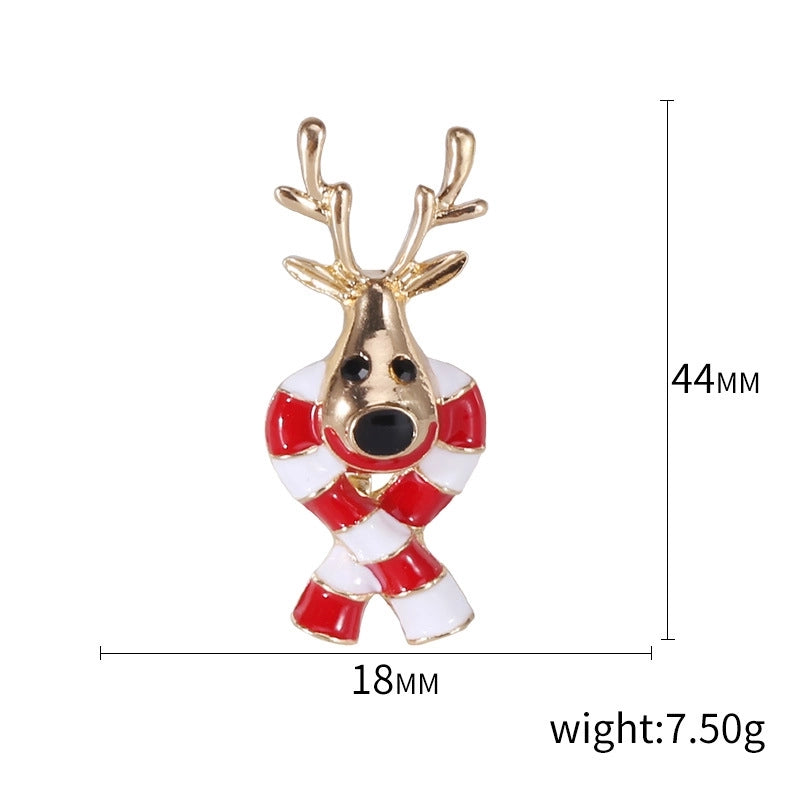 Cute Classic Style Pin Santa Claus Snowflake Elk Alloy Enamel Inlay Rhinestones Unisex Brooches