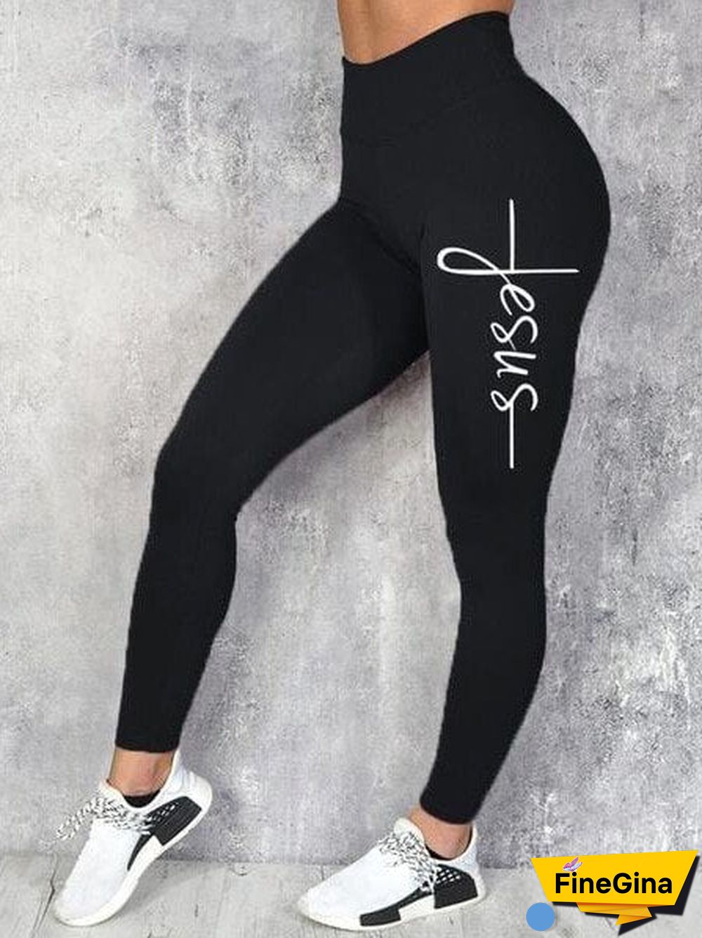 Women's Jesus Printed Yoga Pants
