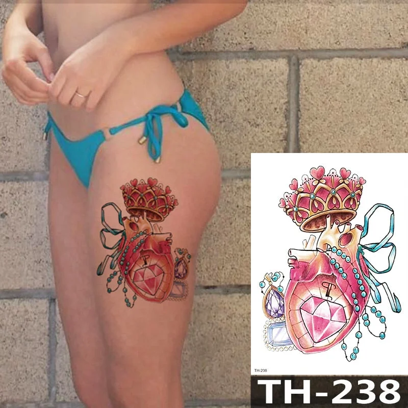 Waterproof Temporary Tattoo Sticker Flower Cute Cat Water Transfer Body Art Flash Fake Tatoo