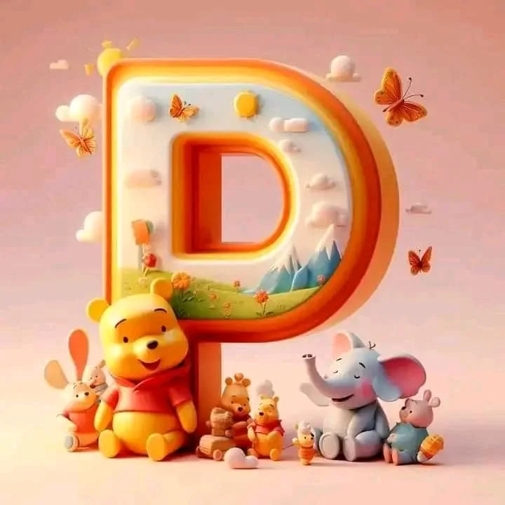 Diamond Painting - Full Round Drill - Pooh&Alphabet(Canvas|40*40cm)