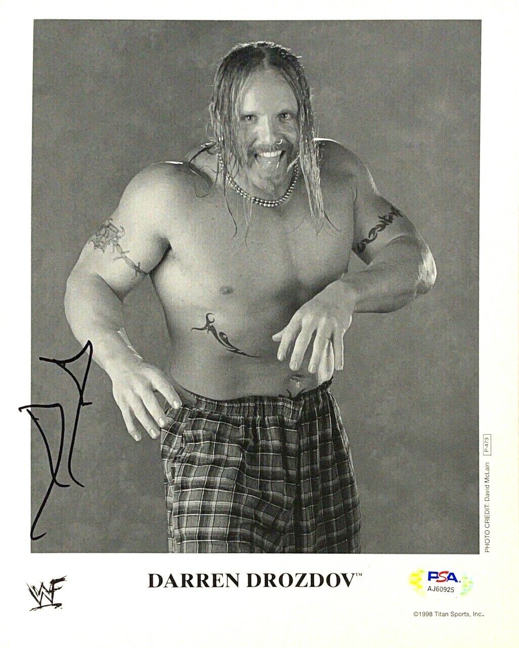 WWE DROZ P-473 HAND SIGNED AUTOGRAPHED 8X10 ORIGINAL PROMO Photo Poster painting WITH PSA COA