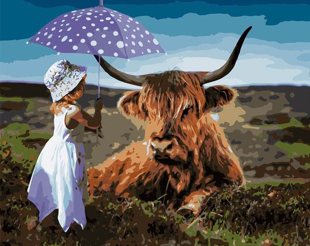 

Cow And Child – Paint By Numbers - 40*50CM, 501 Original