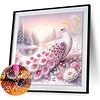 Snowy Peacock - Crystal Rhinestone Diamond Painting