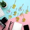 9PCS Diamond Painting Double Sided Forest Dinosaur Keyring for Adult Kid Handbag Decor