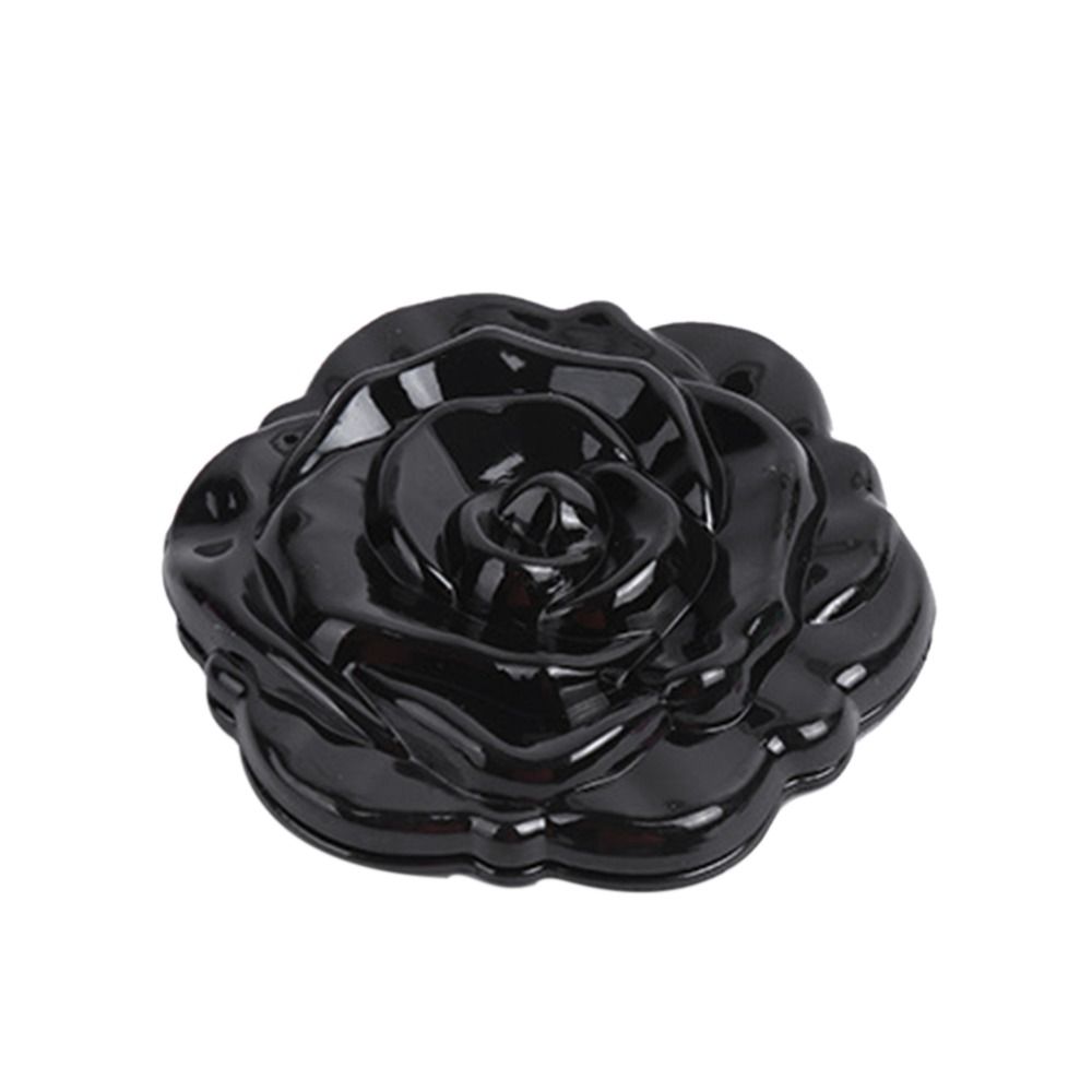 Wwshell Double-Sided Rose Flower Makeup Mirror Round Shape Handheld Mini Pocket Mirror Convenient Cosmetic Mirror Travel Beauty Tool