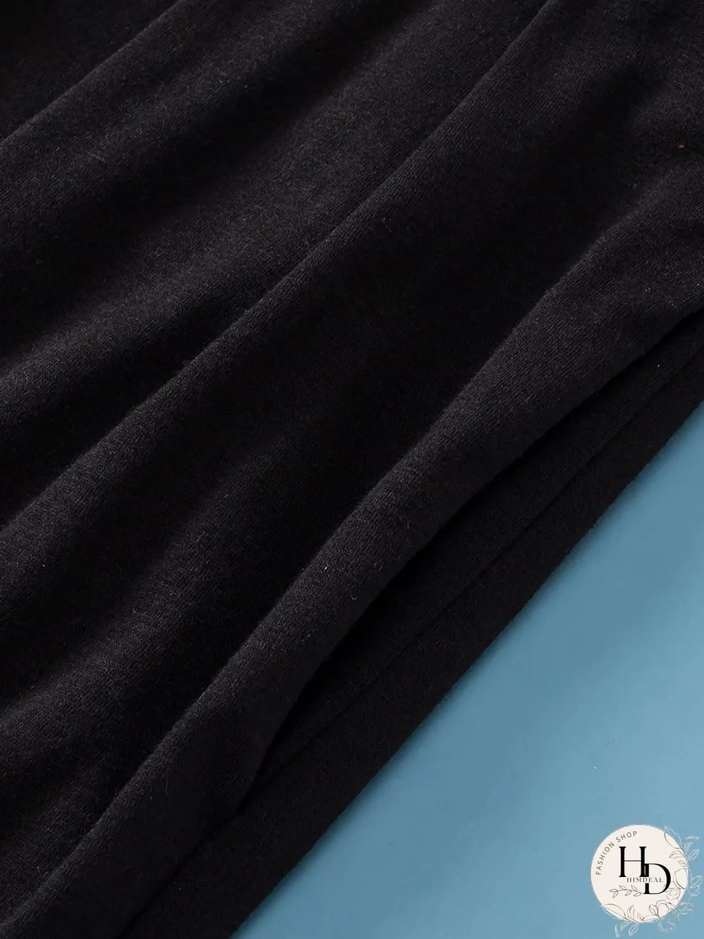Black Plus Size Crop T-Shirt and Pleated Wide Leg Pants Set