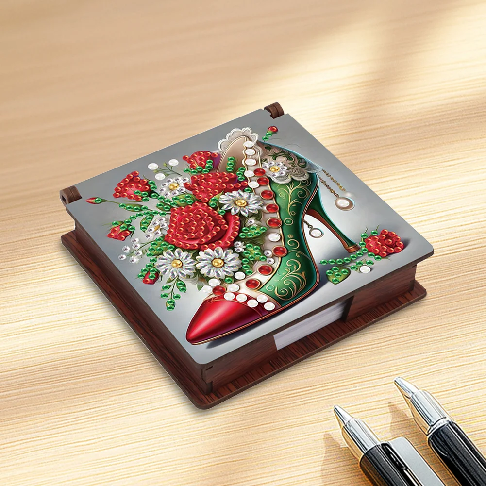 DIY Flower High Heels Diamond Painting Note Box Paper 160 Sheets of Paper for DIY Art Craft