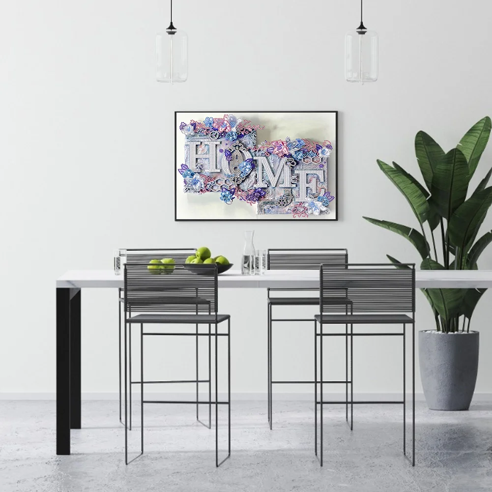 Diamond Painting - Partial Special Shaped Drill - HOME(40*30cm)