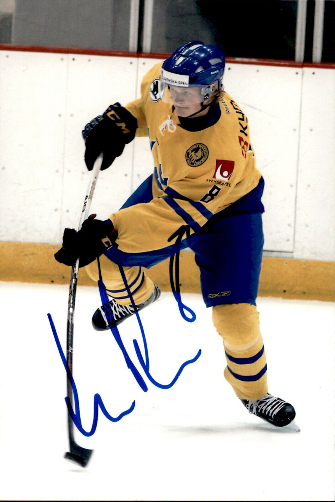 Linus Arnesson SIGNED 4x6 Photo Poster painting Djurgarden TEAM SWEDEN / BOSTON BRUINS