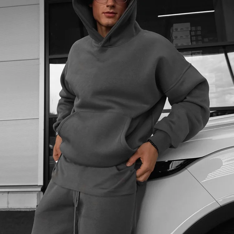 Fashionable Street Solid Color Oversized Hoodie