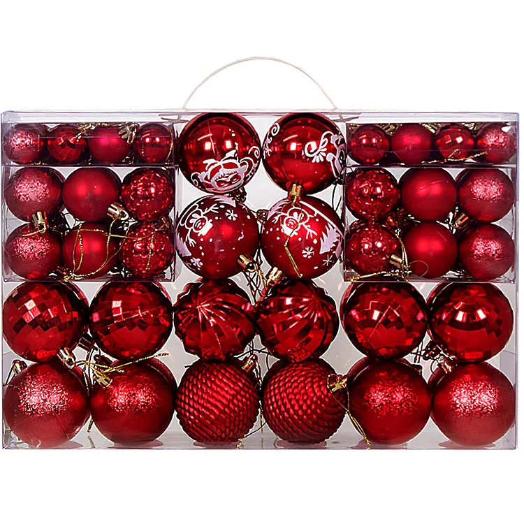 Christmas Balls Ornaments for Christmas Decorations 104Pcs Shatterproof Plastic Christmas Ornaments Set Decorations for Xmas Tree Decor Hanging Ball for Holiday Wedding Party