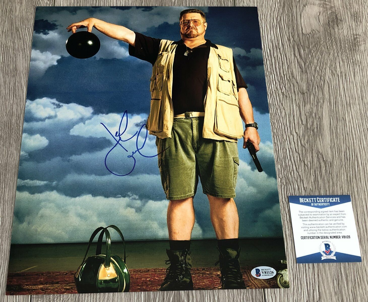 JOHN GOODMAN SIGNED THE BIG LEBOWSKI 11x14 Photo Poster painting w/EXACT PROOF & BECKETT BAS COA