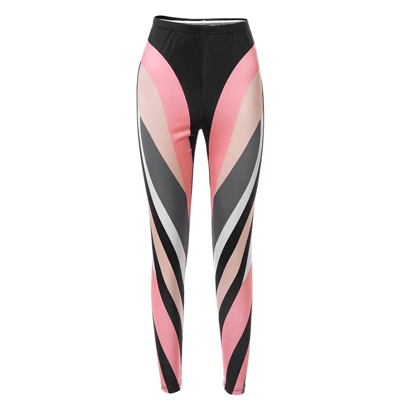 Weird Puss Colorful Patchwork Women Pencil Pants Sporty Stripe Summer Trend Skinny Stretchy Casual Fitness Streetwear Trousers