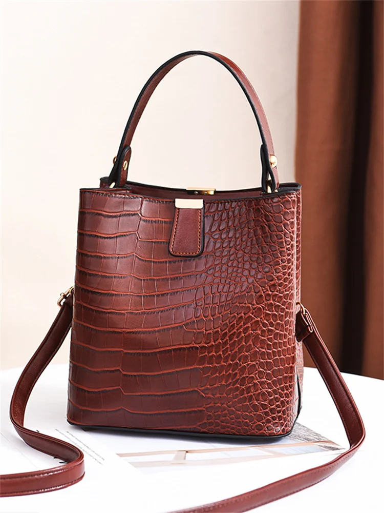 Vintage Crocodile Pattern Handbag Crossbody Bag