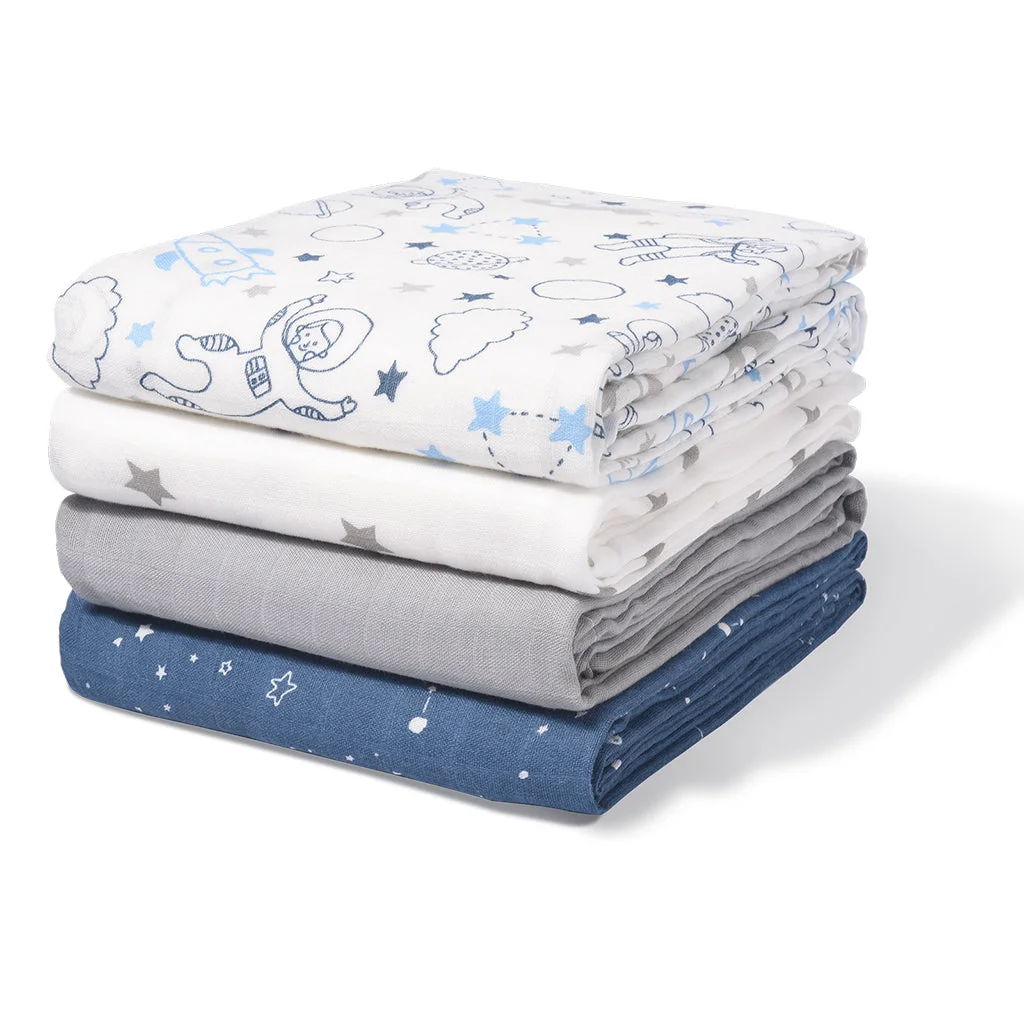 4 Pack Universe Pattern Baby Swaddles