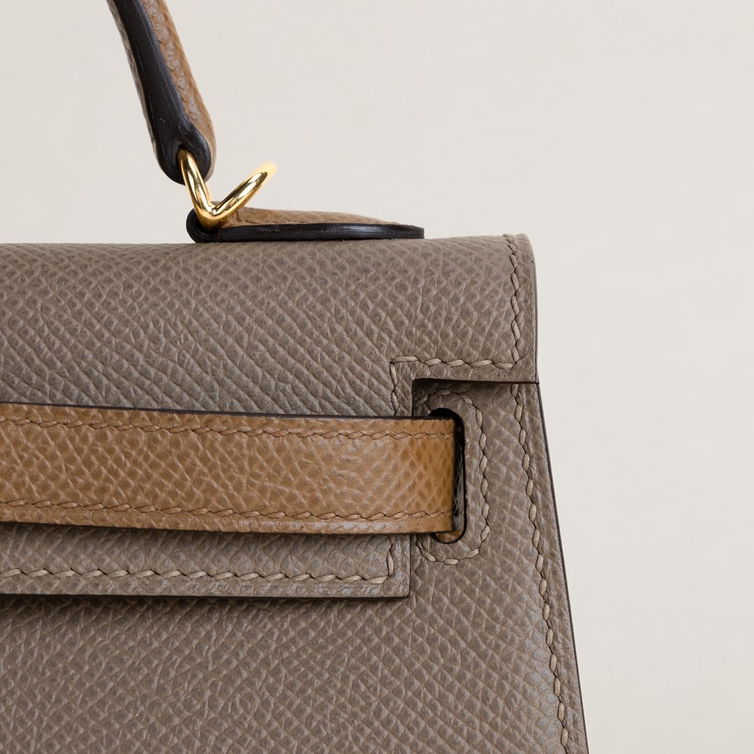 Mini Kelly II Epsom 18 Etoupe/2S Sesame GHW