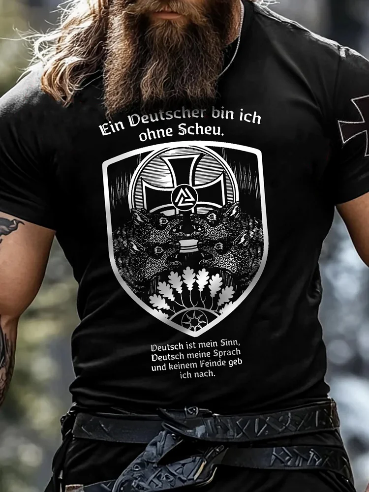 Männer Ein Deutscher bin ich ohne Scheu Kurzarm T-Shirt