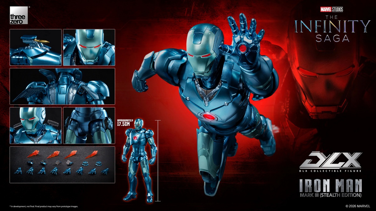 Threezero - Marvel Studios: The Infinity Saga DLX Iron Man Mark 3 (Stealth Edition) 3Z09220C0 (Licensed)-