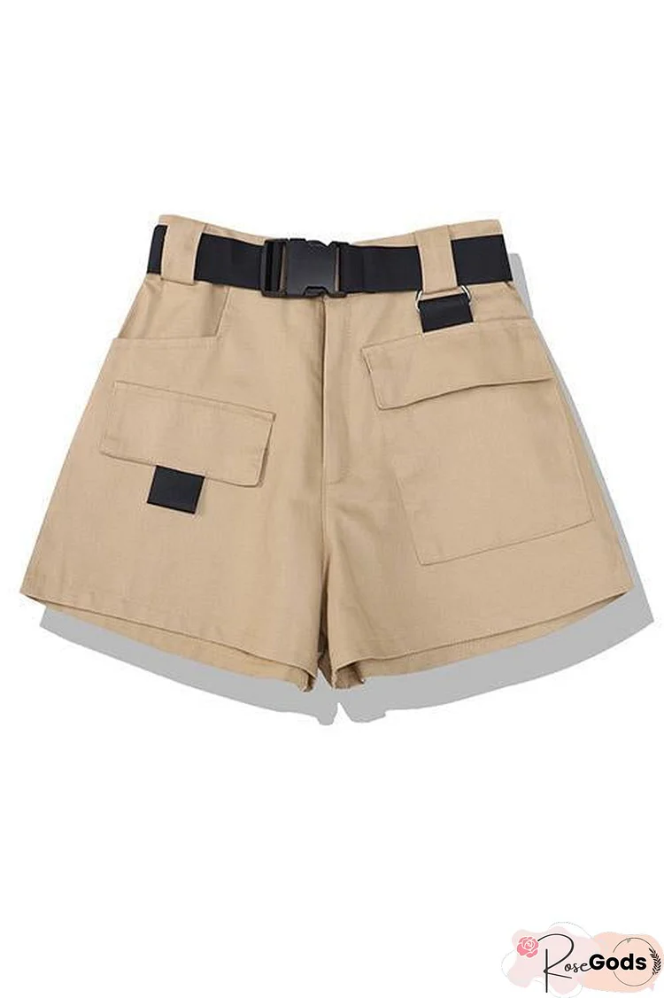 Pockets Cargo Shorts With Belt