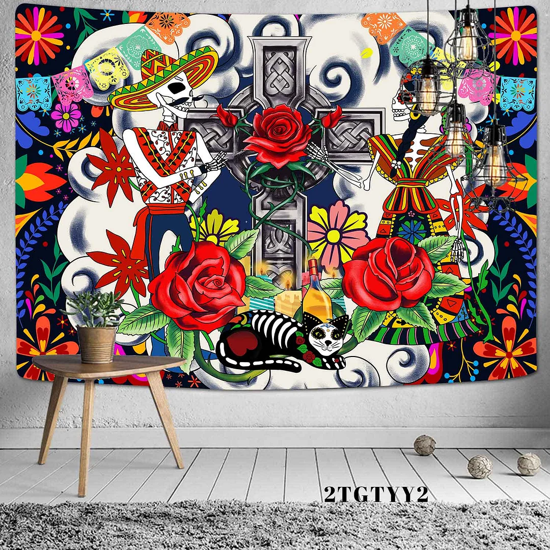 Mysterious Symbol Viking Tapestry Home Decor Bohemian Psychedelic Scene Yoga Mat Hippie Sheet Sofa Blanket Dragon Skull Tapestry
