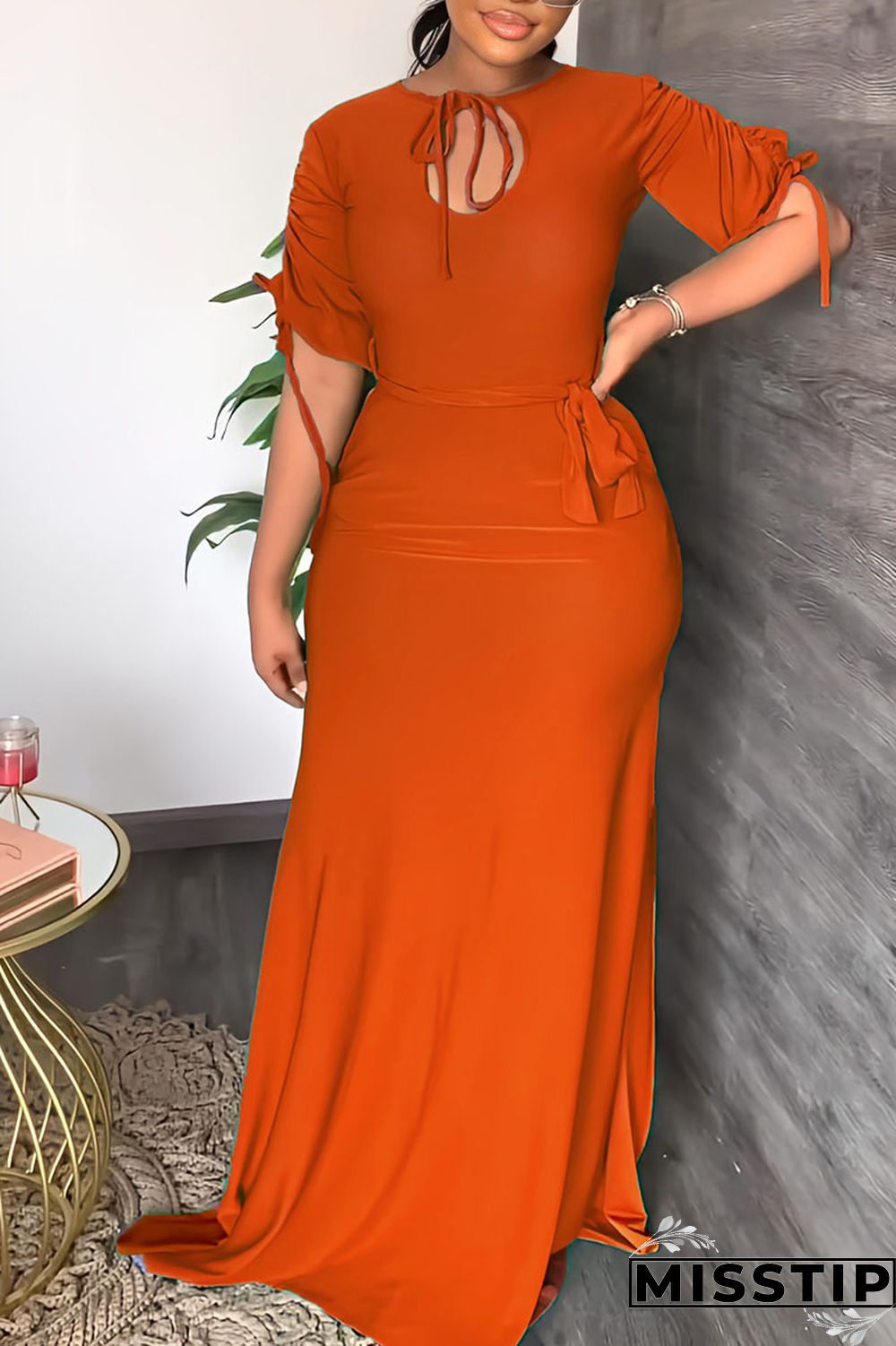 Black Casual Solid Bandage Patchwork O Neck Straight Dresses