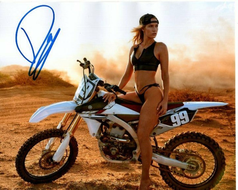 Paige spiranac signed autograph sexy bikini dirt bike motorcycle Photo Poster painting lpga golf