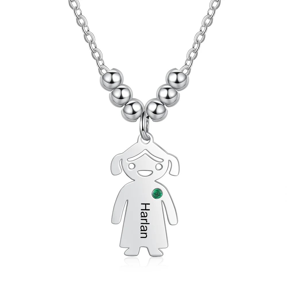 Personalisierte 1 Name Kinderzauber Halskette mit 1 Geburtsstein b1-n1-c1 Kettenmachen