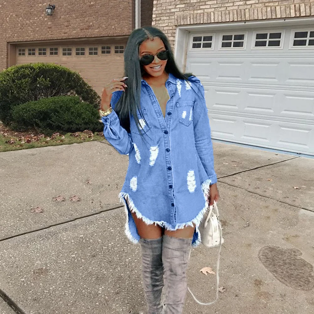 Women's Tassel Denim Shirt