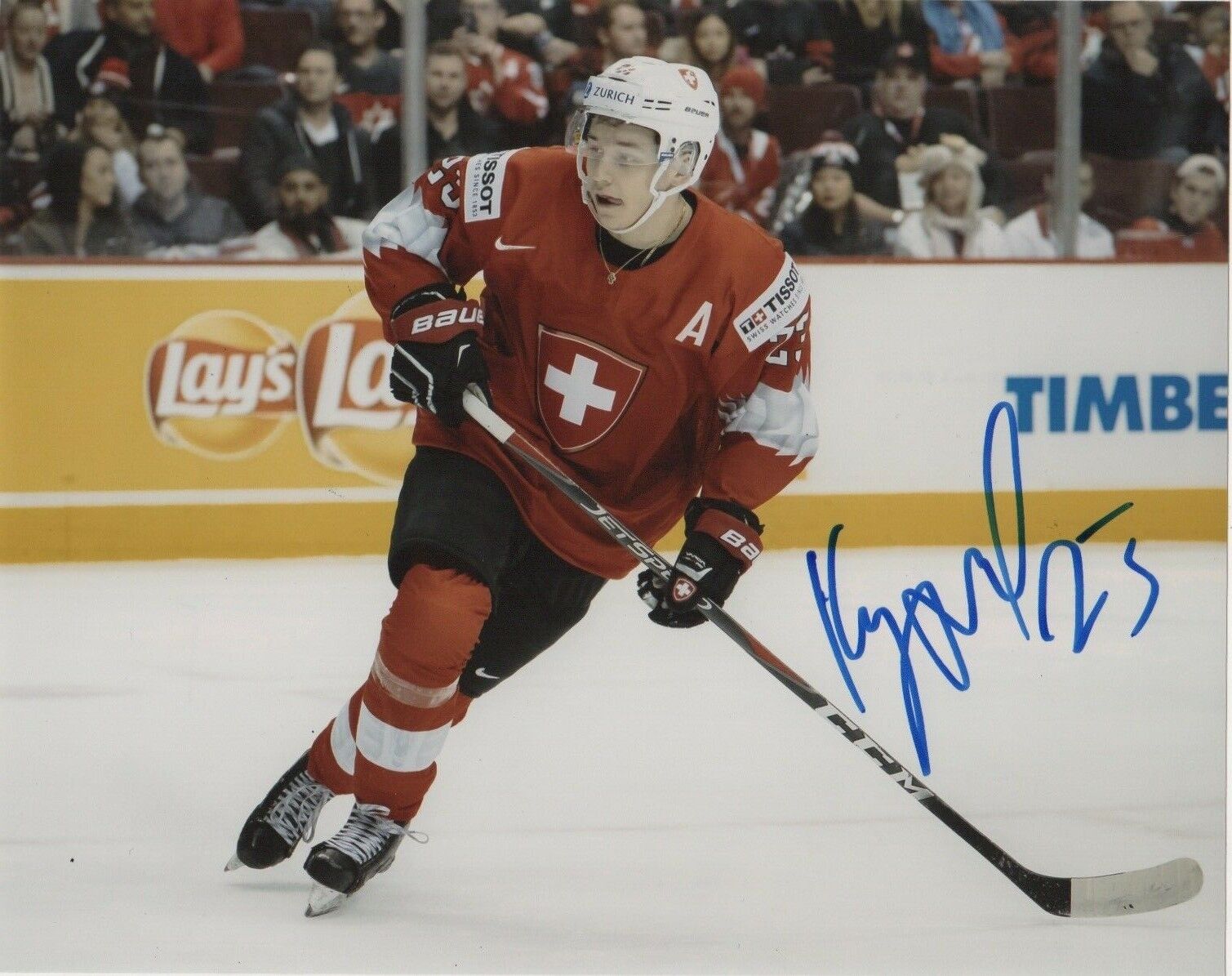 Switzerland Philipp Kurashev Signed Autographed 8x10 NHL Photo Poster painting COA #12