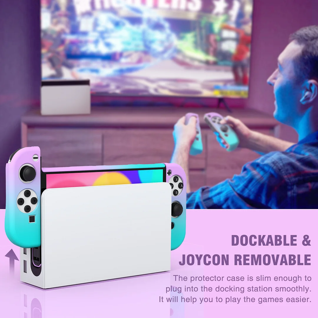 DinoFire Switch Protective Case for Nintendo Switch Ergonomic Grip Anti-Slip Cover