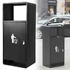 [US Local Warehouse] Commercial Outdoor Trash Can Decorative Trash Container with Lid for Park Garden