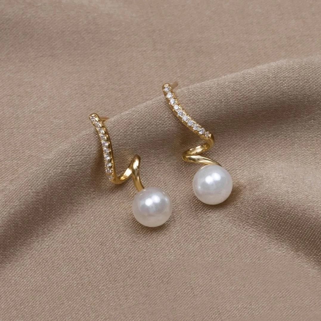 Crystal Pearl Drop Earrings