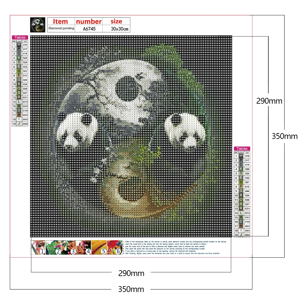 Diamond Painting - Full Round Drill - Yin Yang Panda(30*30cm)