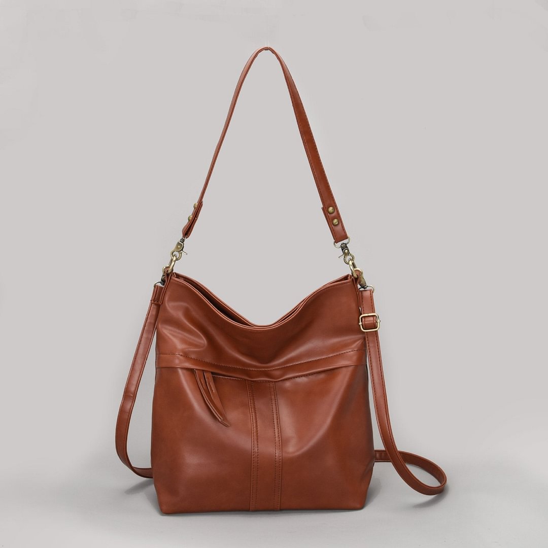 New Vintage Oil Wax Leather Shoulder Slung Women's Bag Bag Soft Leather Gradient Women's Bag