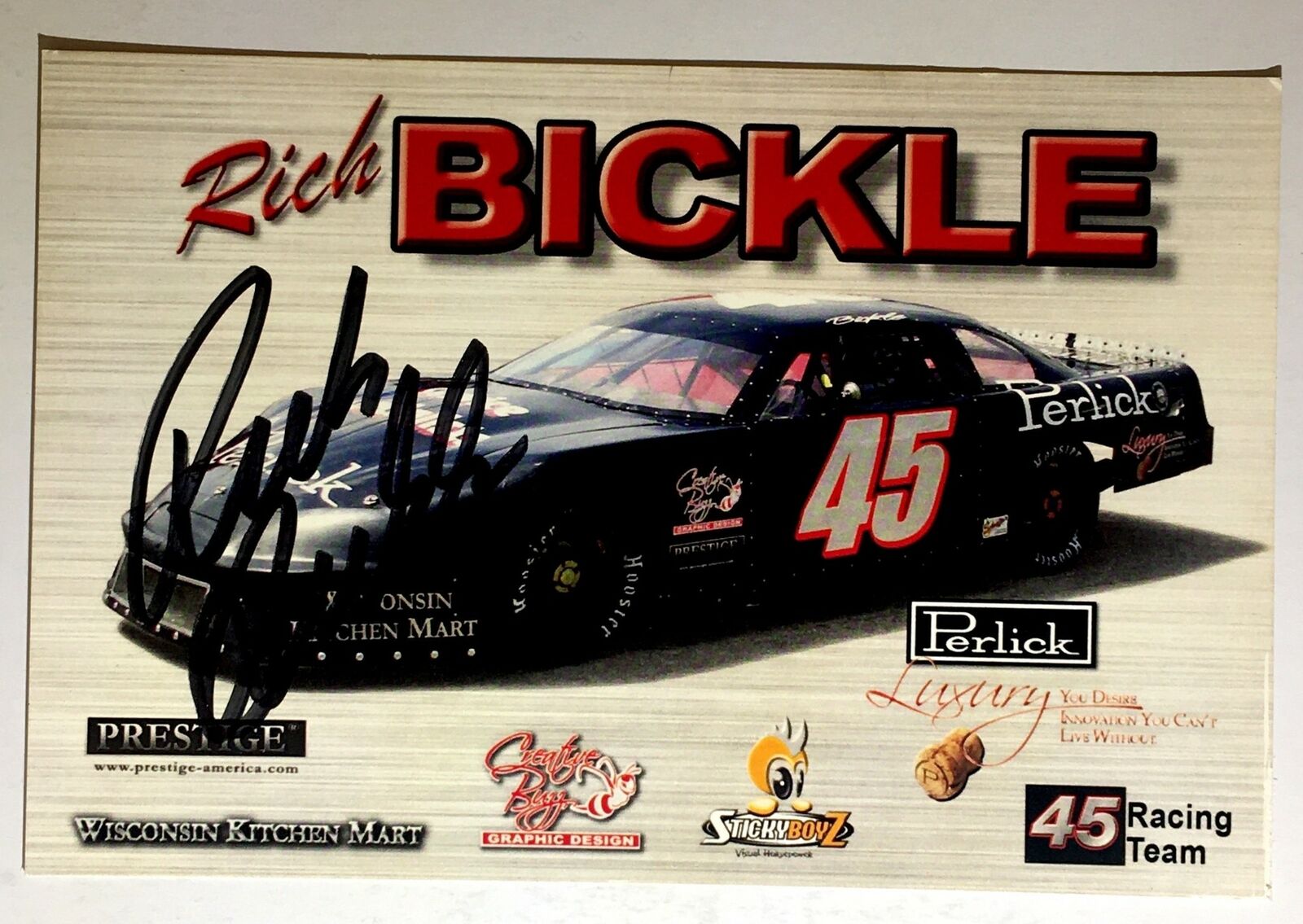 Rick Bickle Signed 4x6 Photo Poster painting NASCAR Stock Car Racing Autograph Auto