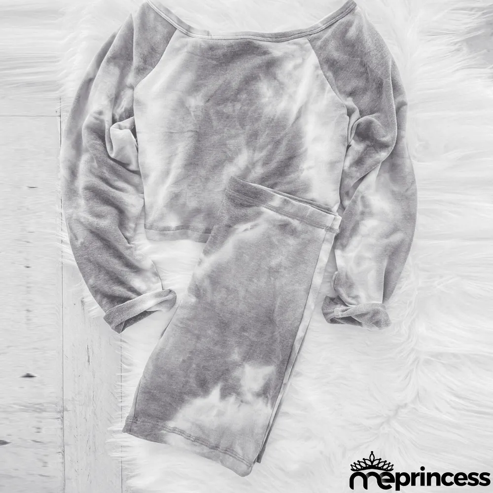 Casual Tie Dye Two Piece Shorts Set