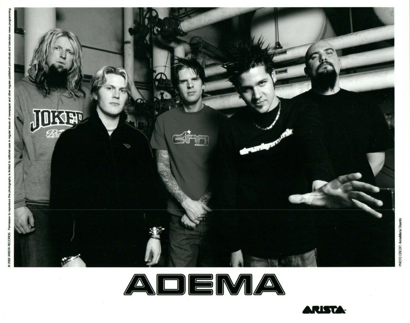 ADEMA Music Band 8x10 Promo Press Photo Poster painting Arista Records