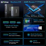 品質が GMKtec AMD 309.99 K2 PC--NucBox Mini 7735HS 7 Ryzen ミニPC
