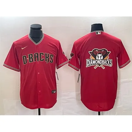 Men's Arizona Diamondbacks Red Team Big Logo Cool Base Stitched Baseball Jersey NYVO