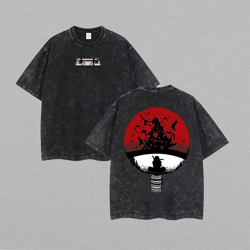 Naruto Anime Printed Unisex Washed T-Shirt