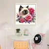 Rose Siamese Cat-11CT Stamped Cross Stitch 40*40cm/15.75*15.75in
