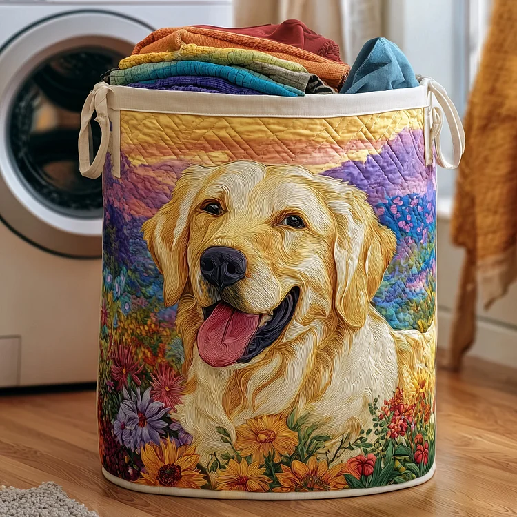 Golden Retriever Quilted Laundry Basket GFTOMA4390